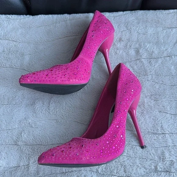 FRH Pink Rhinestone Pumps - Picture 3 of 15
